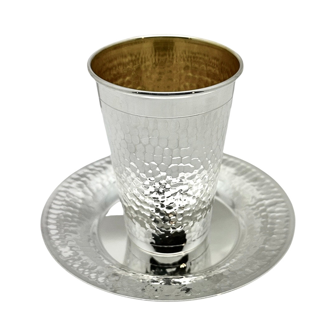 Kiddush Cup Set Hammered