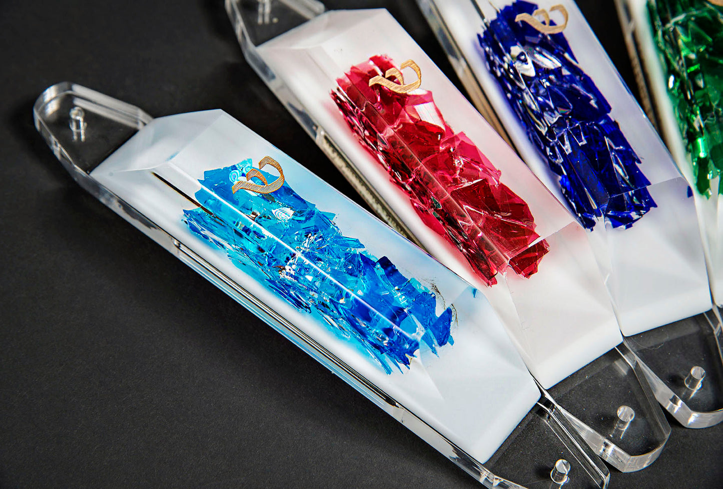 Lucite Wedding Glass Mezuzah