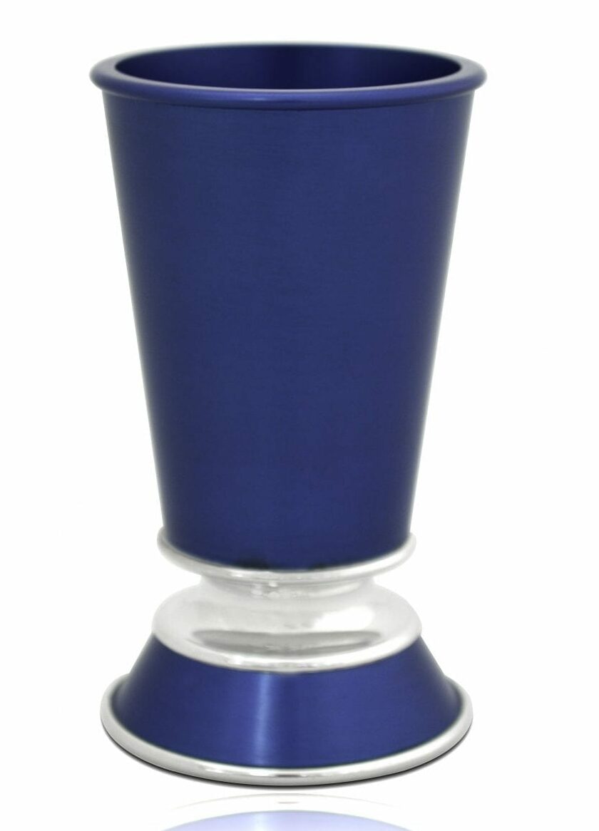 Modern Anodized Aluminum Kiddush Cup Set