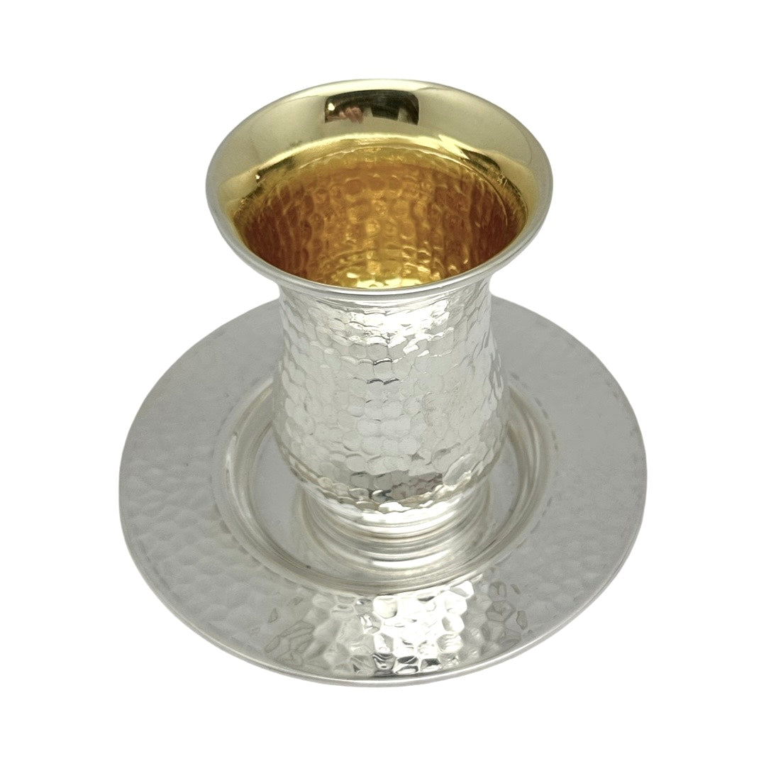 Mia Hammered Kiddush Cup Set