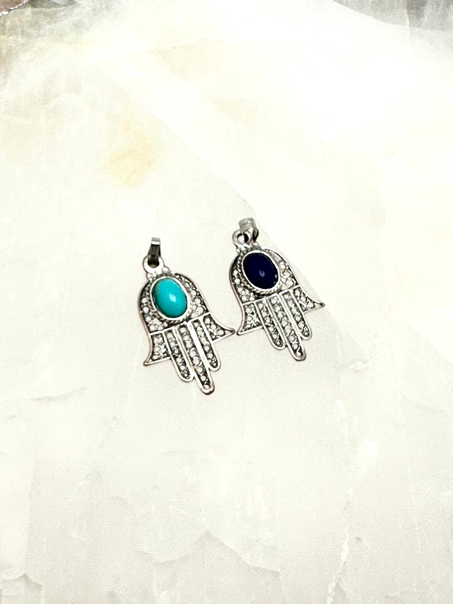 Hamsa with Semiprecious Stone