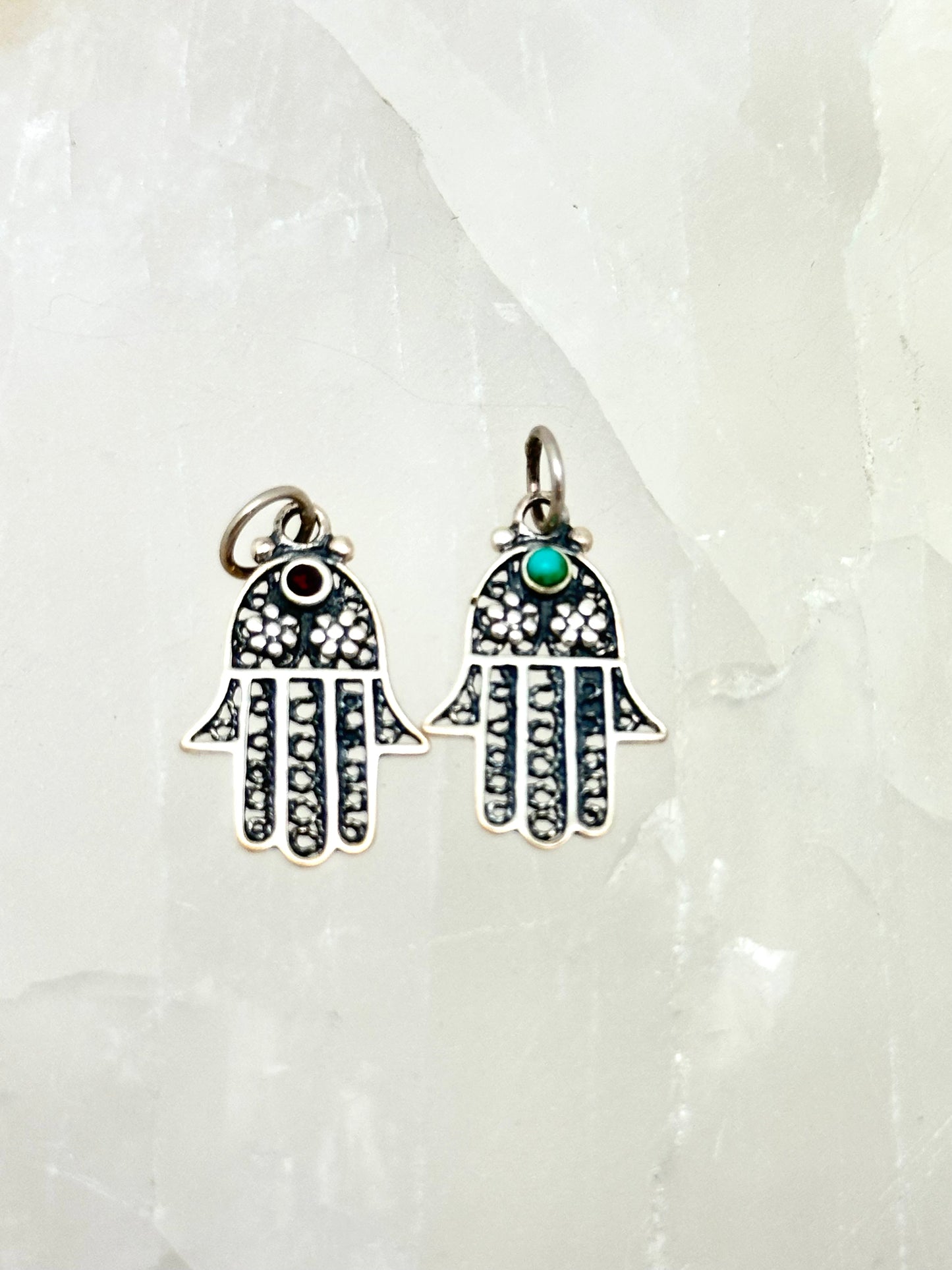 Filigree Hamsa With Color Stone