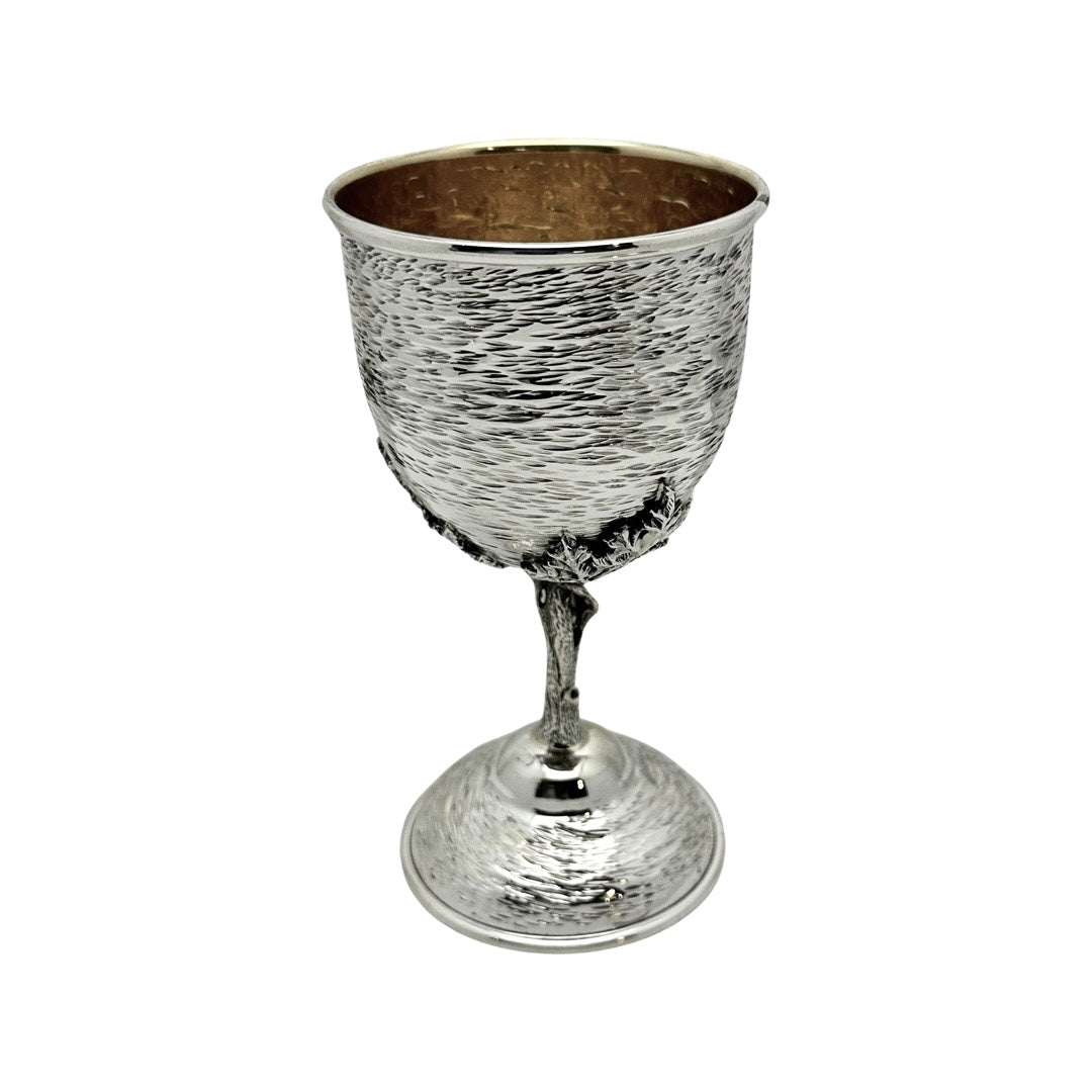 Line Hammered Tree of Life Kiddush Cup