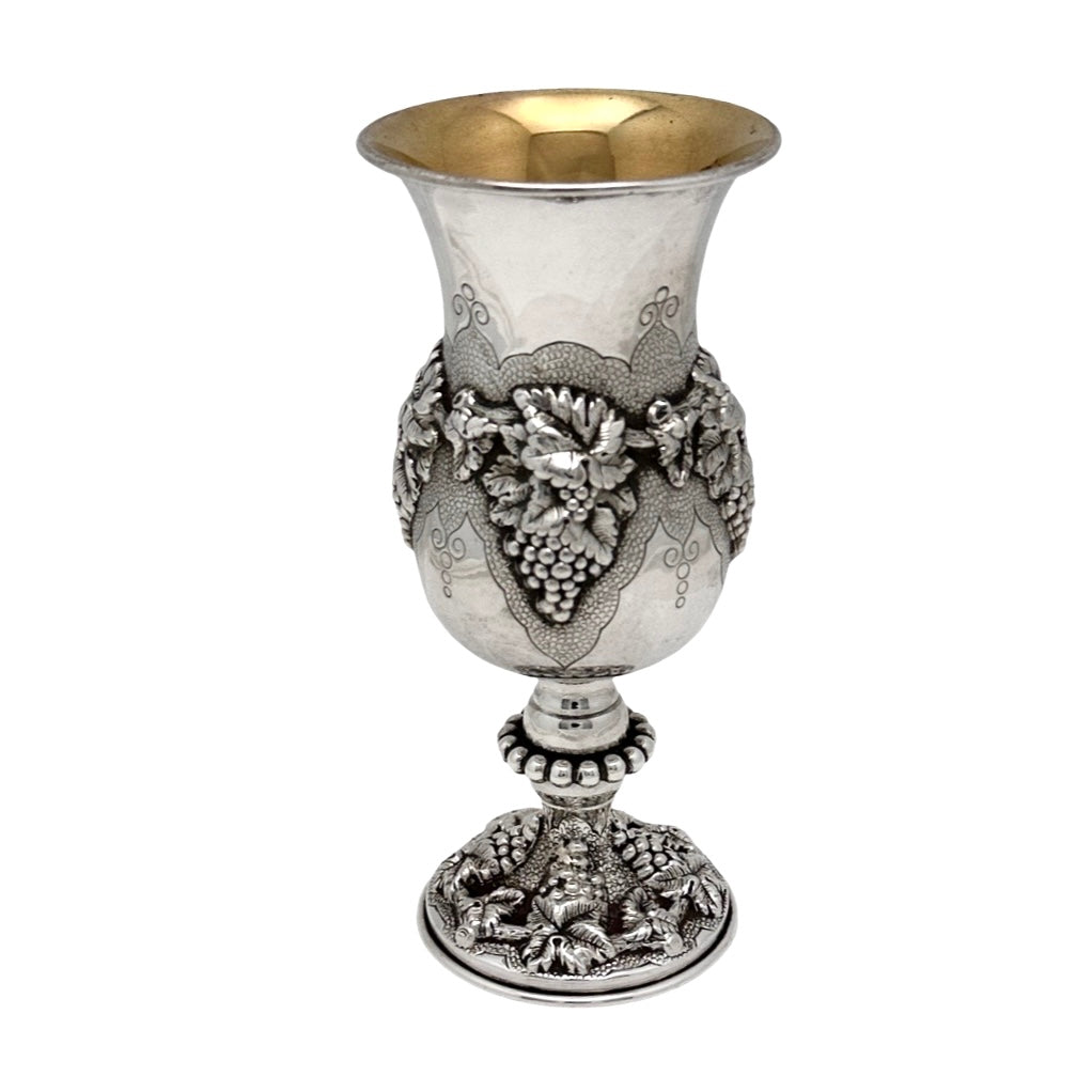 Grape Design Kiddush Cup on Stem