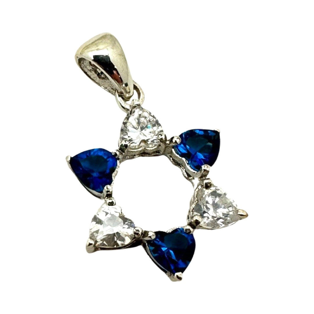 Magen David with Heart CZ's