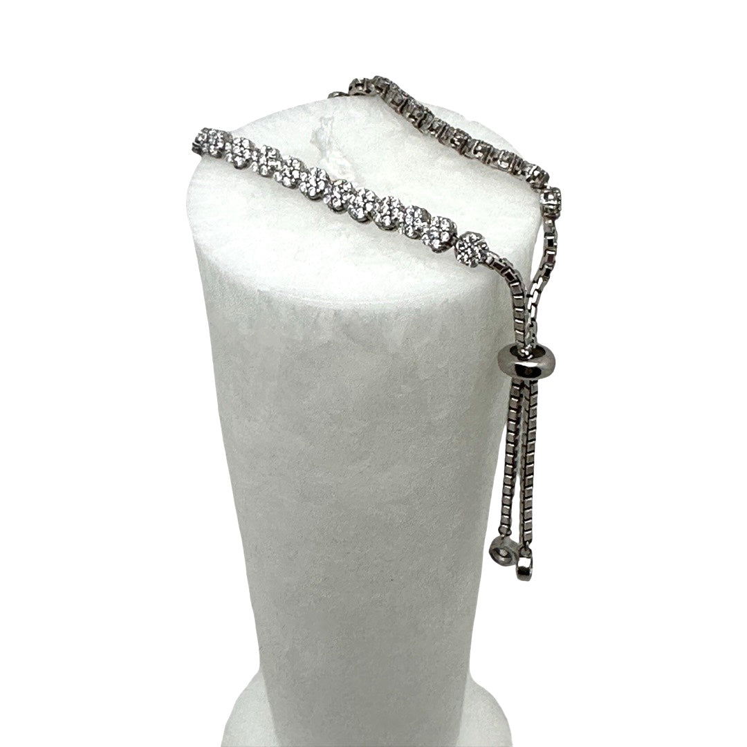 Sterling Silver Small Flower Adjustable Bracelet