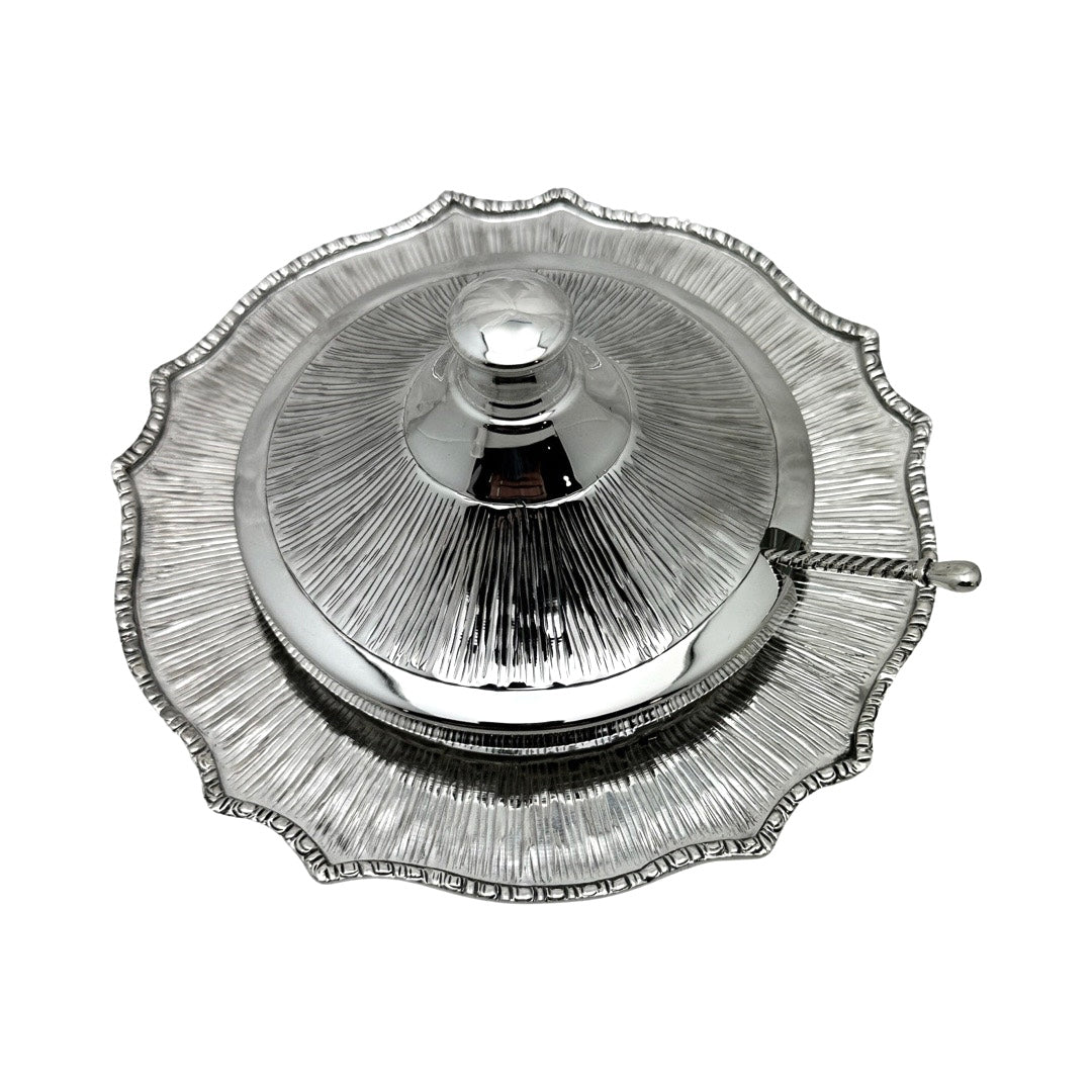 Sterling Silver Line Honey Dish