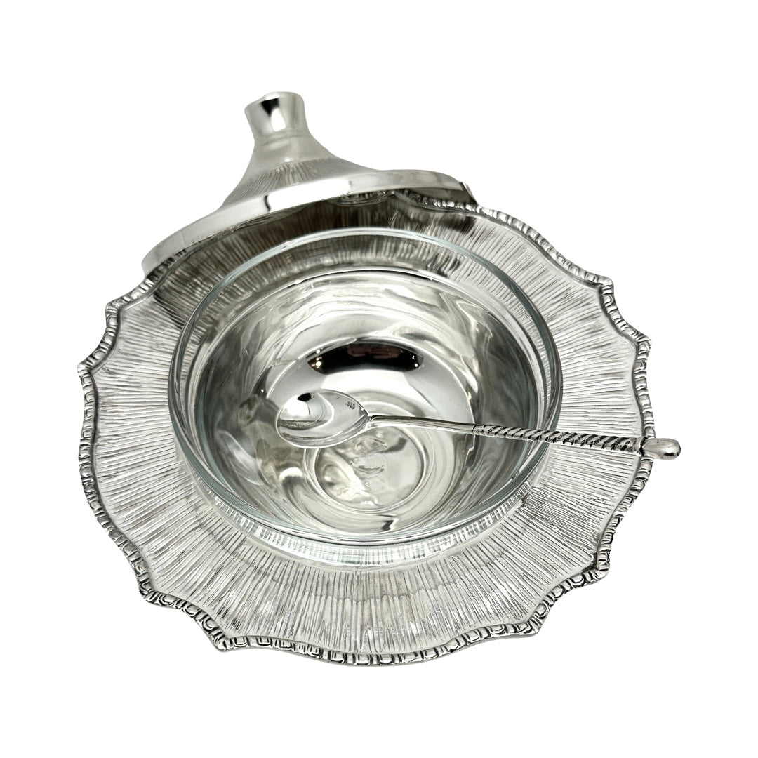 Sterling Silver Line Honey Dish