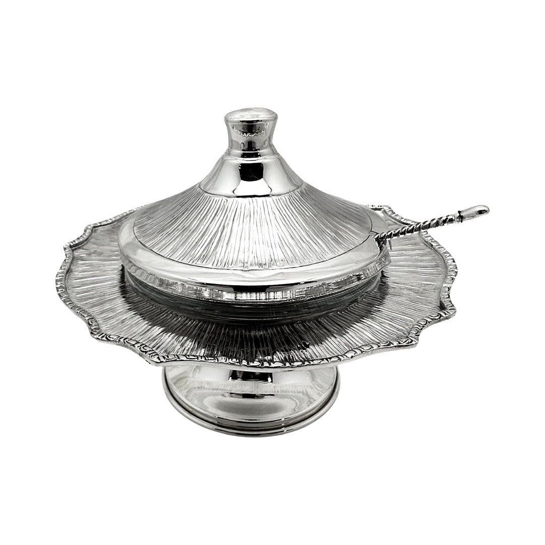 Sterling Silver Line Honey Dish