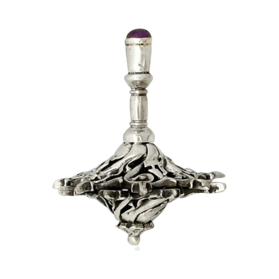 Casted Filigree Dreidel with Amethyst