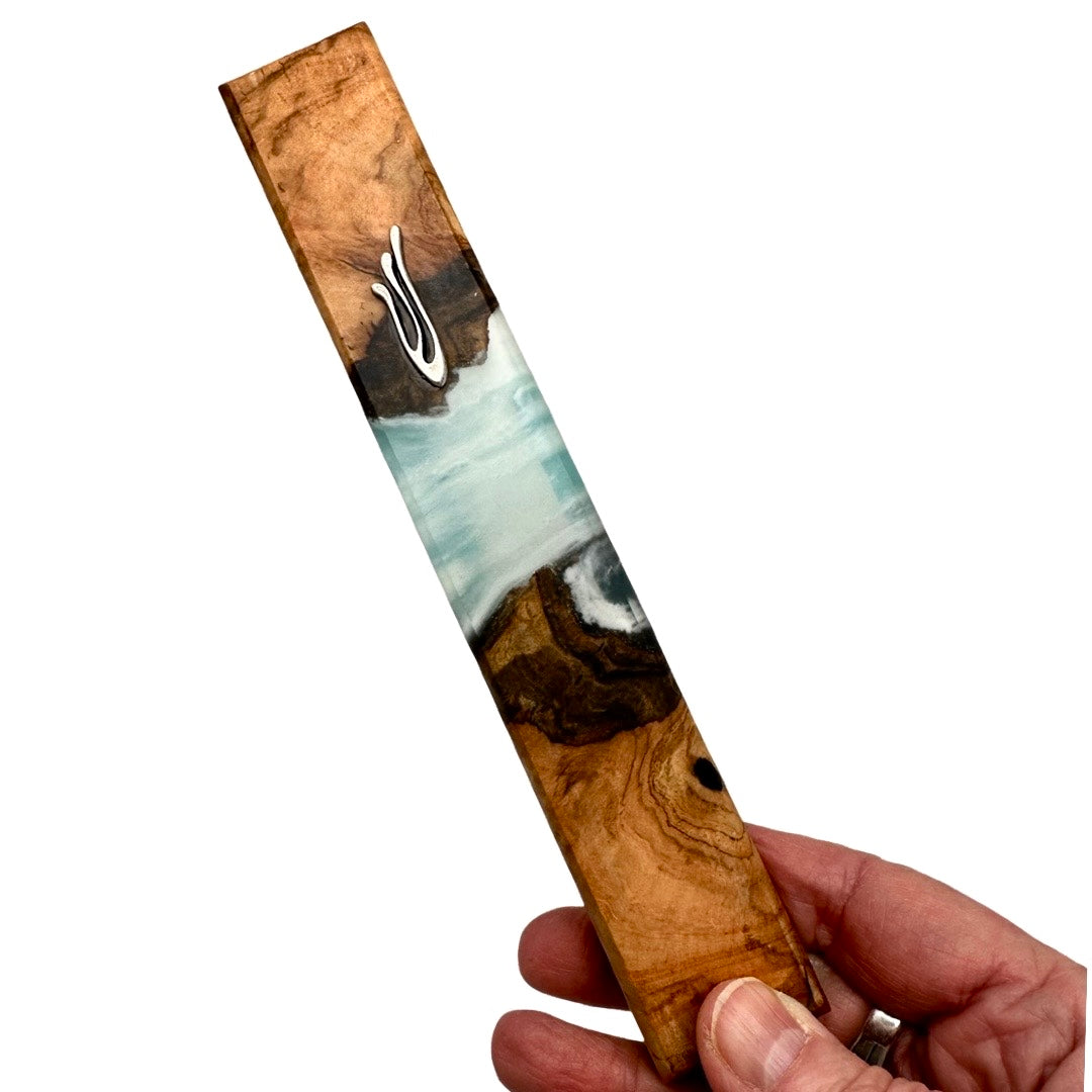 SLB Olive Wood and Resin Mezuzah
