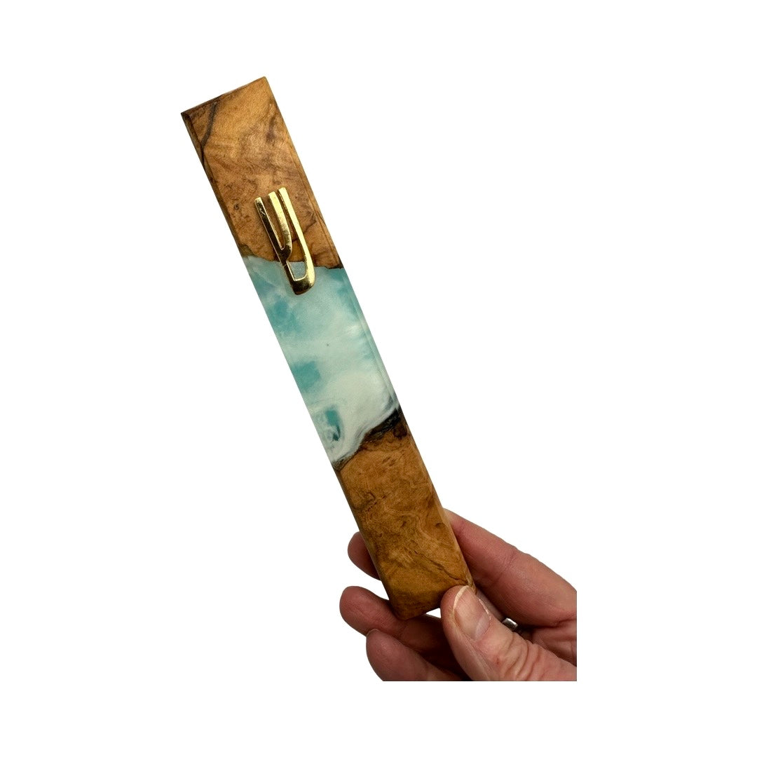 GLB Olive Wood and Resin Mezuzah