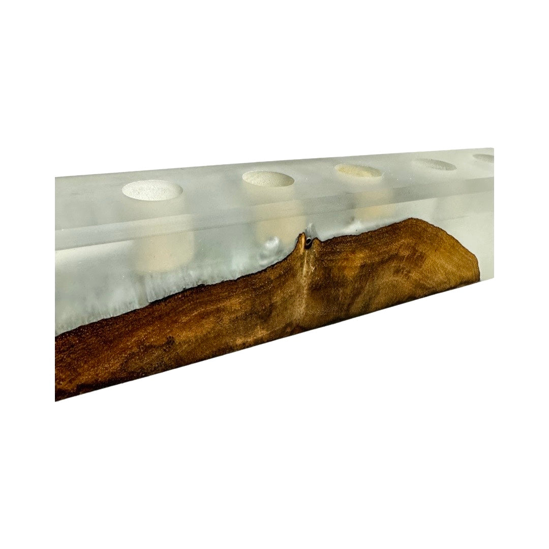 Olive wood and Resin Menorah