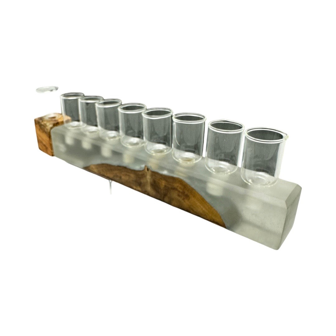 Olive wood and Resin Menorah