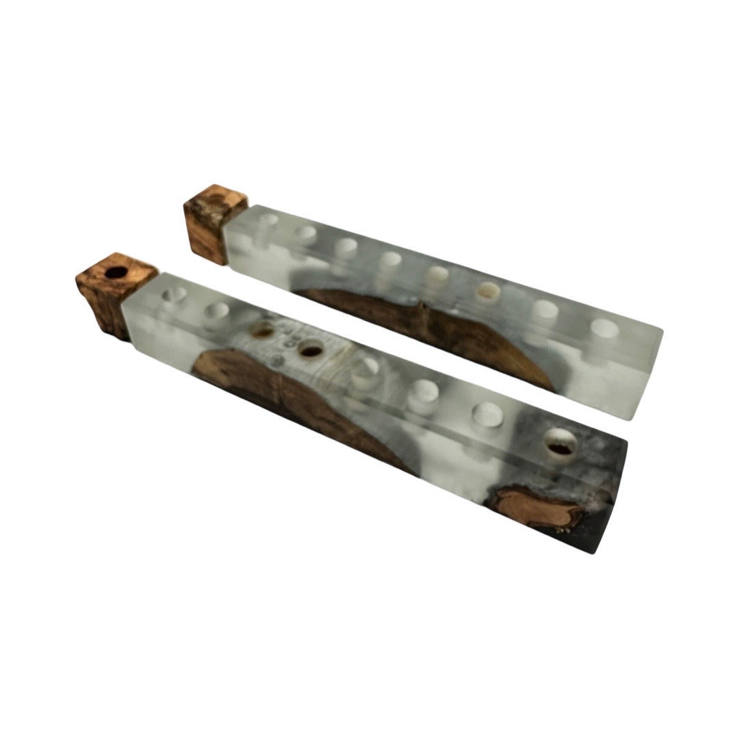 Olive wood and Resin Menorah