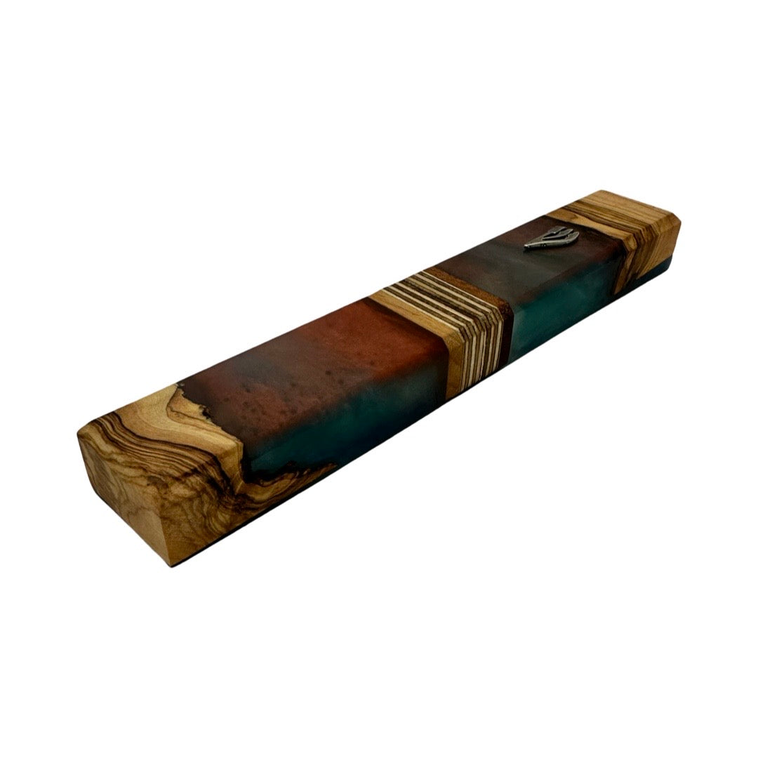 Olive Wood and Resin Mezuzah