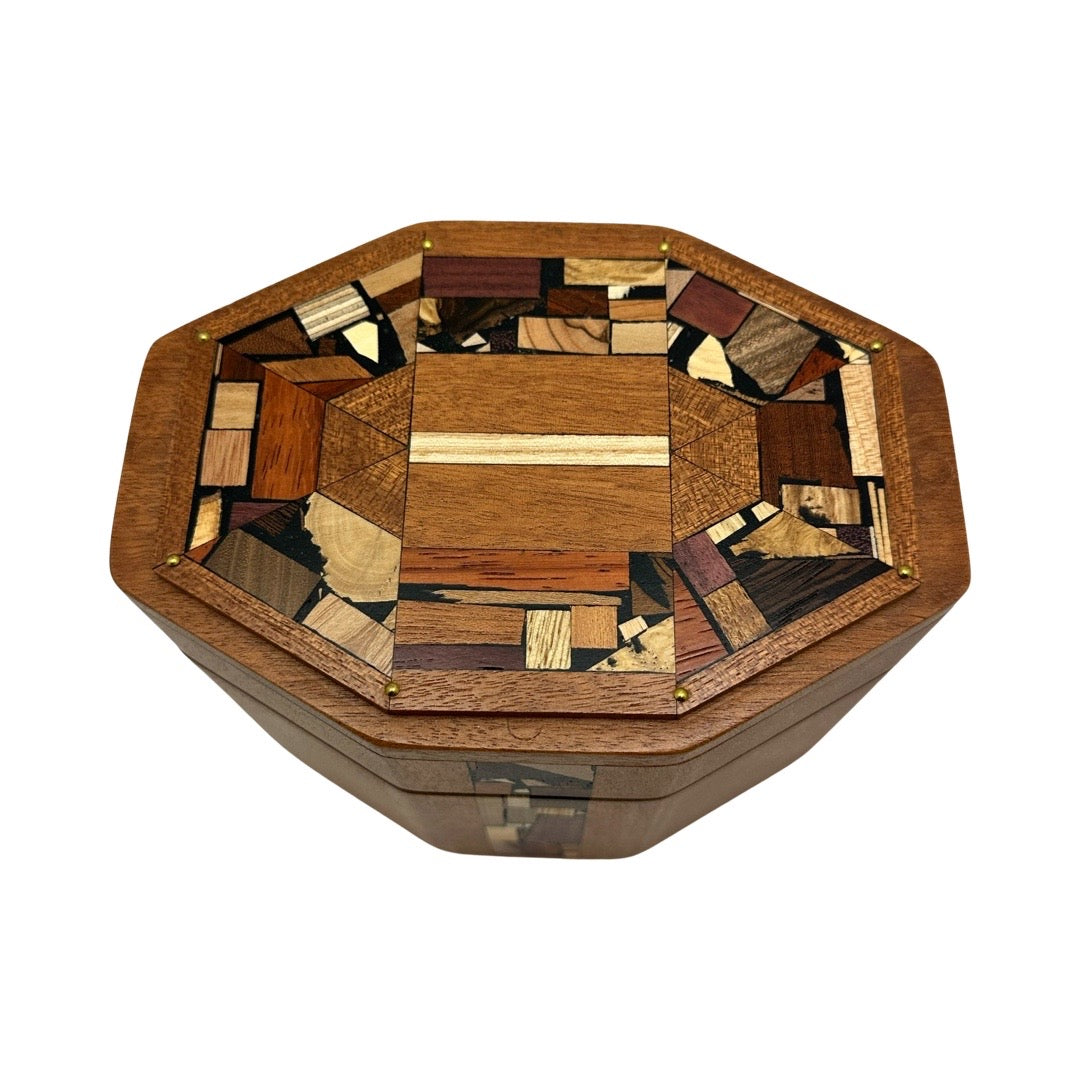 Octagonal Mosaic Etrog Box