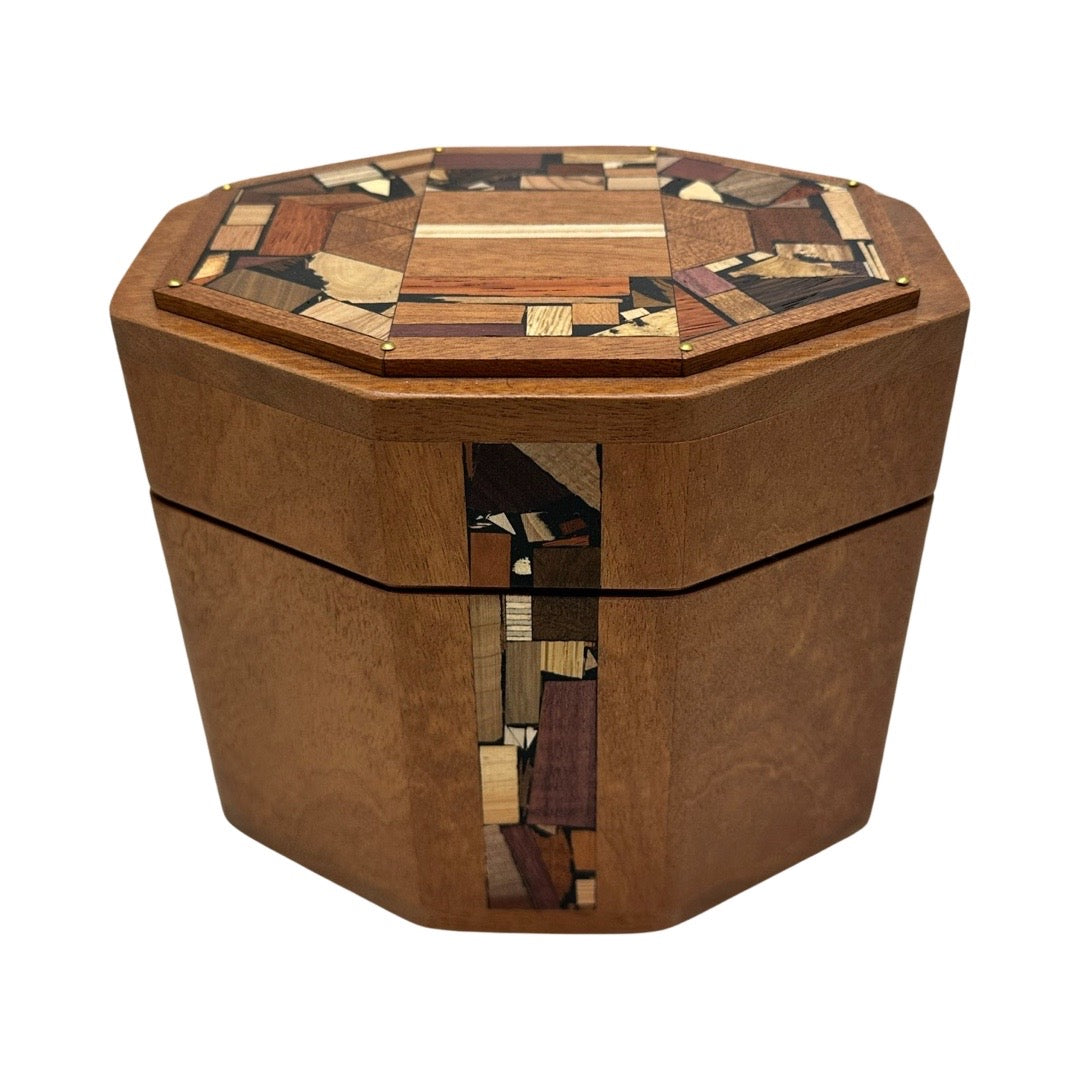 Octagonal Mosaic Etrog Box