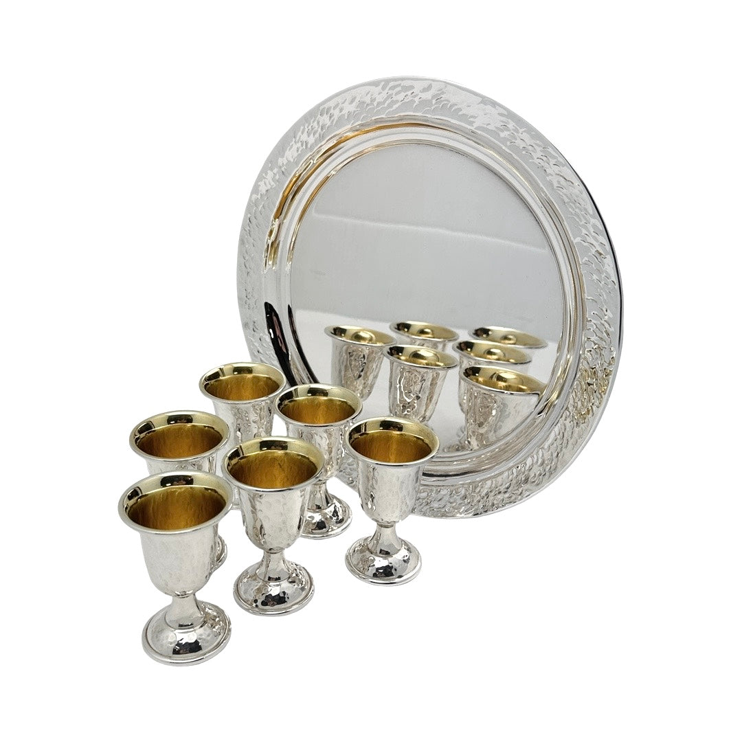 Hammered L'Chaim Set