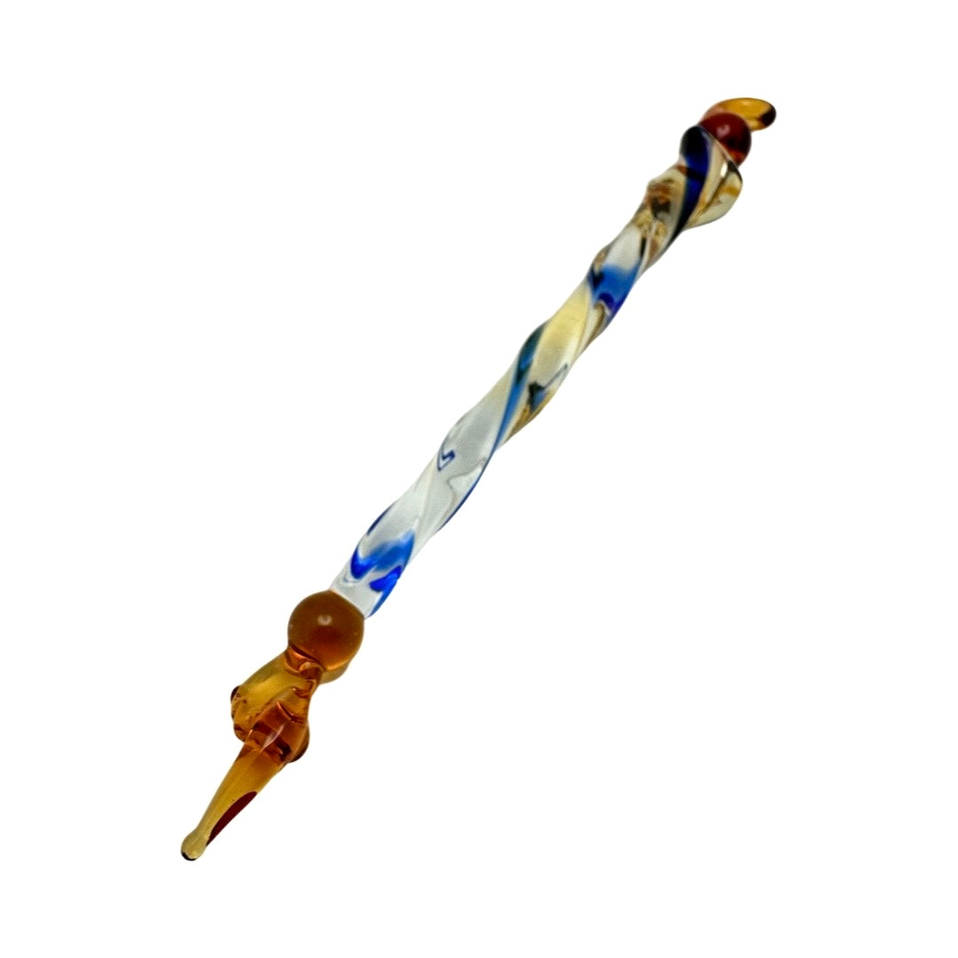 Amber and Cobalt Venetian Glass Yad