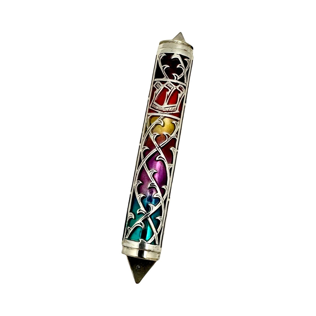 Enamel and Sterling Silver Mezuzah