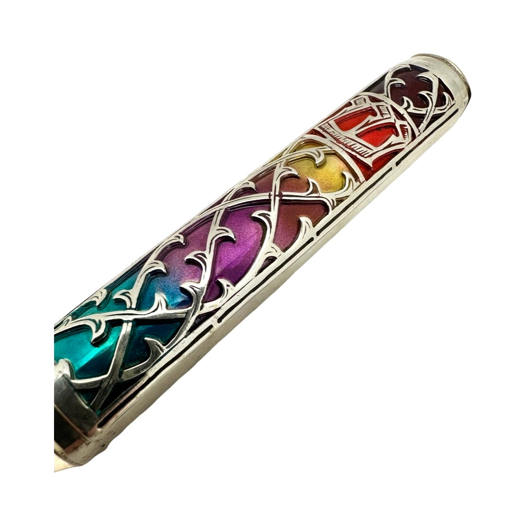 Enamel and Sterling Silver Mezuzah