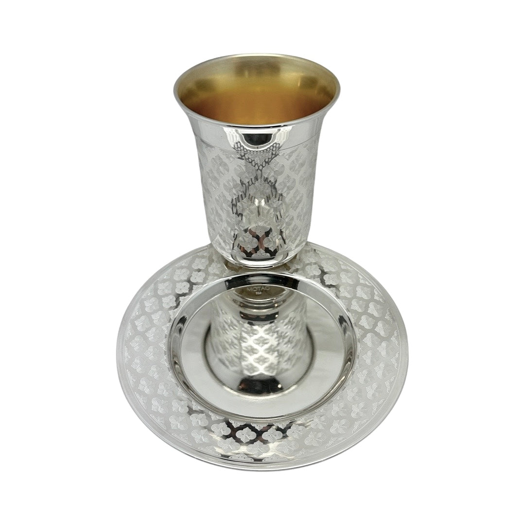 Sterling Kiddush Cup Set 'Flower'