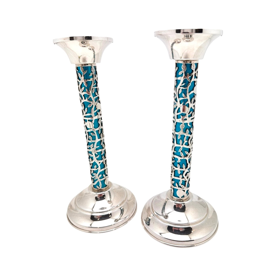Pomegranate Cut-Out Sterling Silver Candlesticks