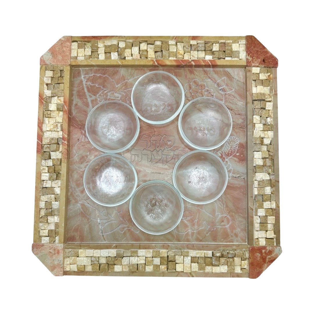 Mosaic Jerusalem Stone Seder Plate