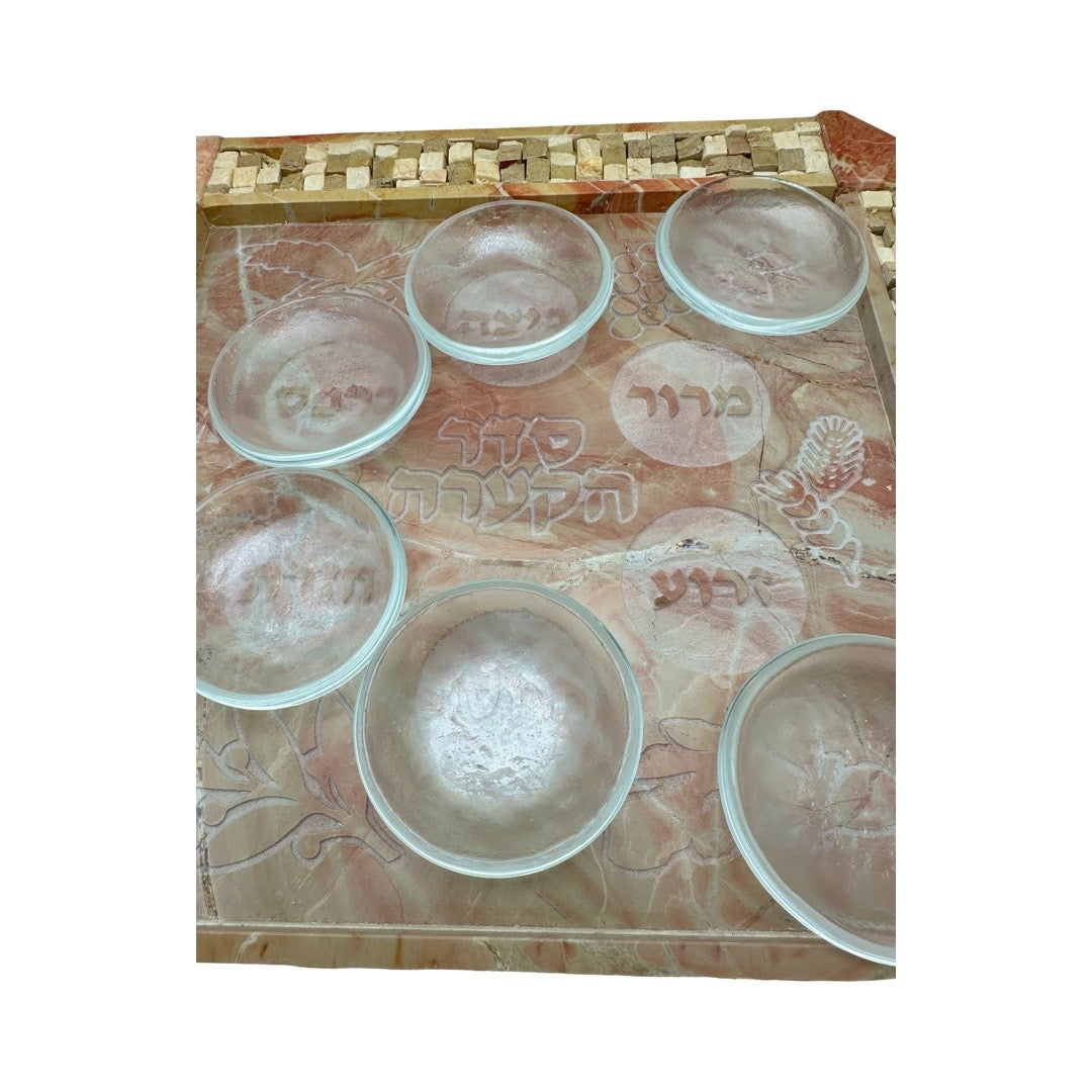 Mosaic Jerusalem Stone Seder Plate