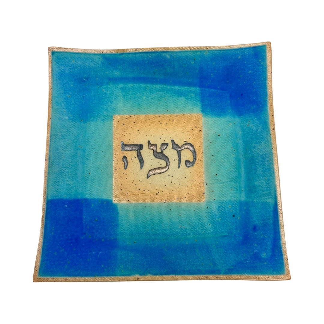 Ceramic Blue Matza Plate