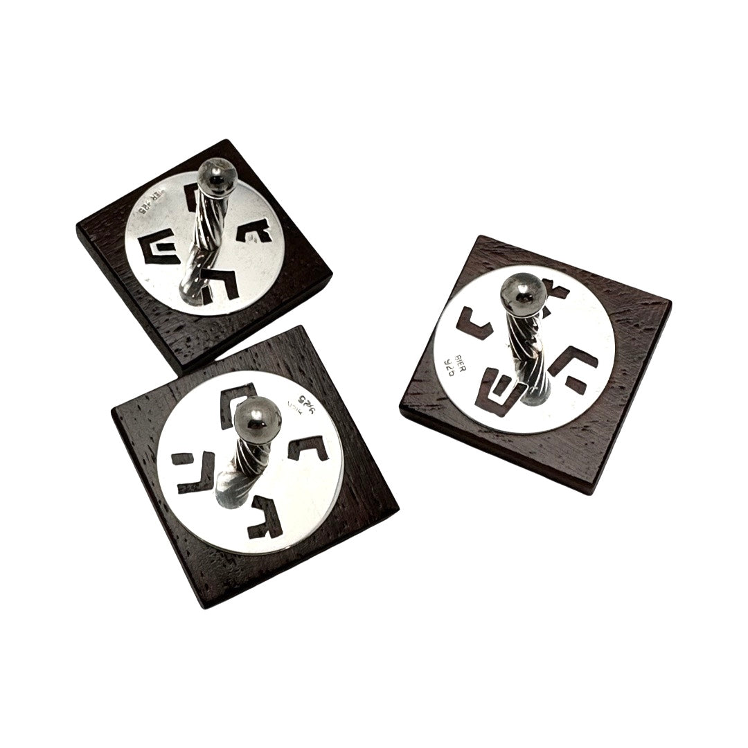 Solid Wood and Silver Dreidel
