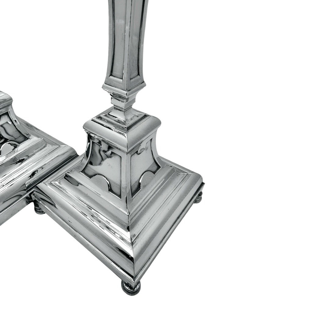 Panel Sterling Silver Candlesticks