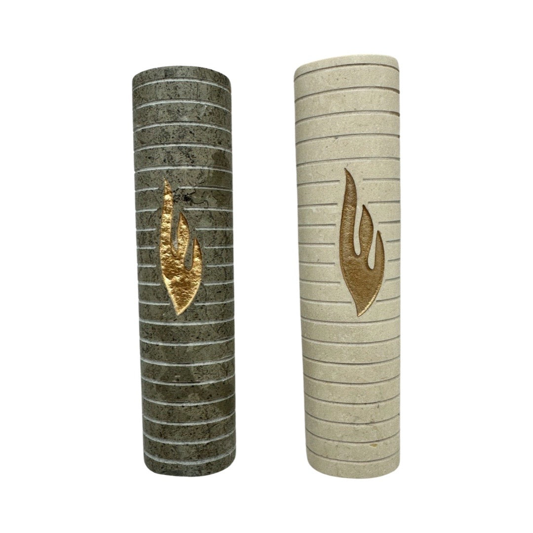 Jerusalem Stone Banded Mezuzah