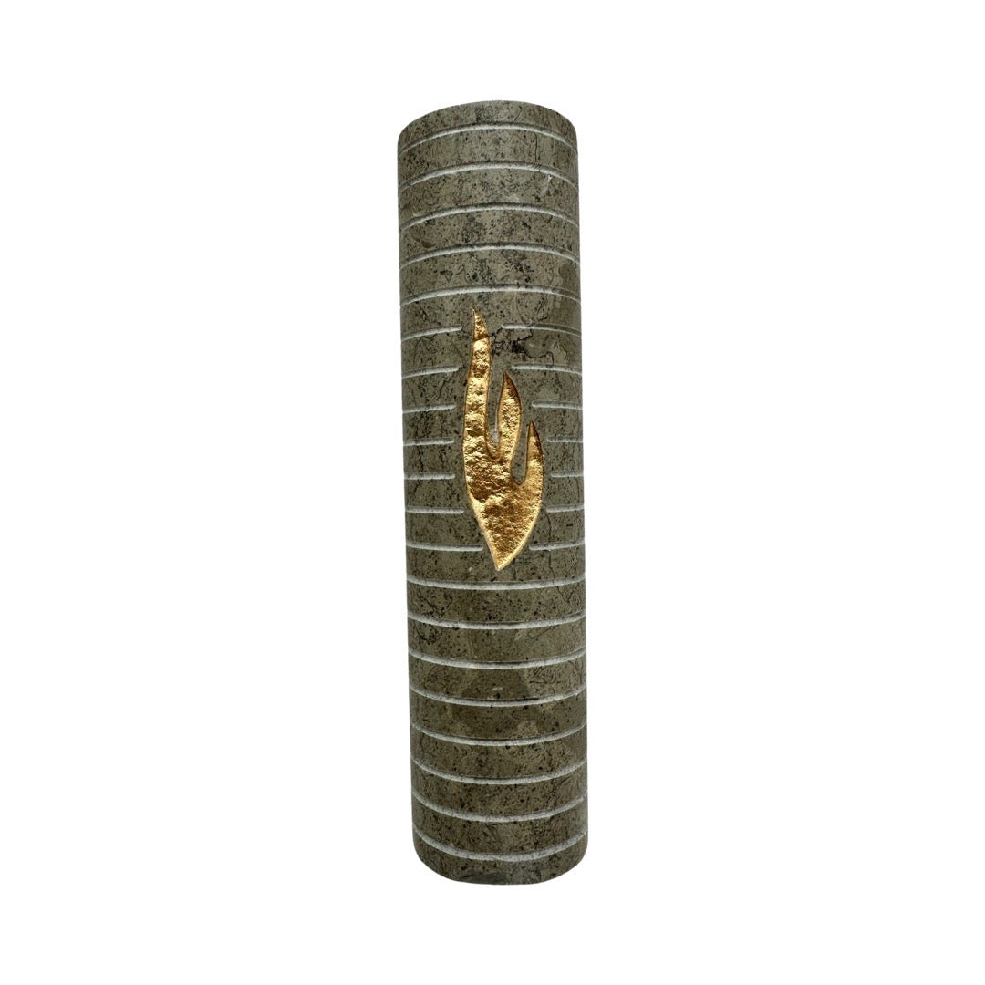 Jerusalem Stone Banded Mezuzah