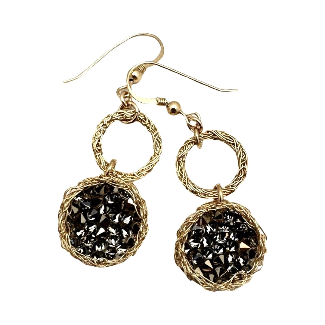 Mesh Earrings with Swarovski Crystals