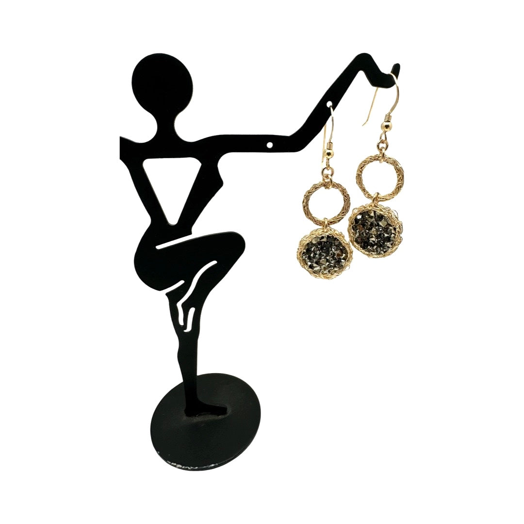 Mesh Earrings with Swarovski Crystals