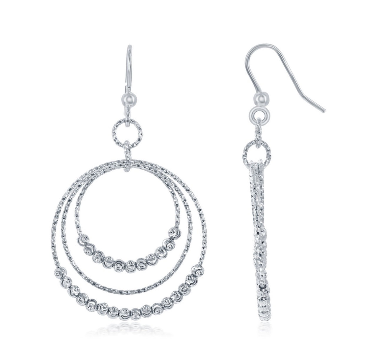Sterling Silver 3 Ring Earings