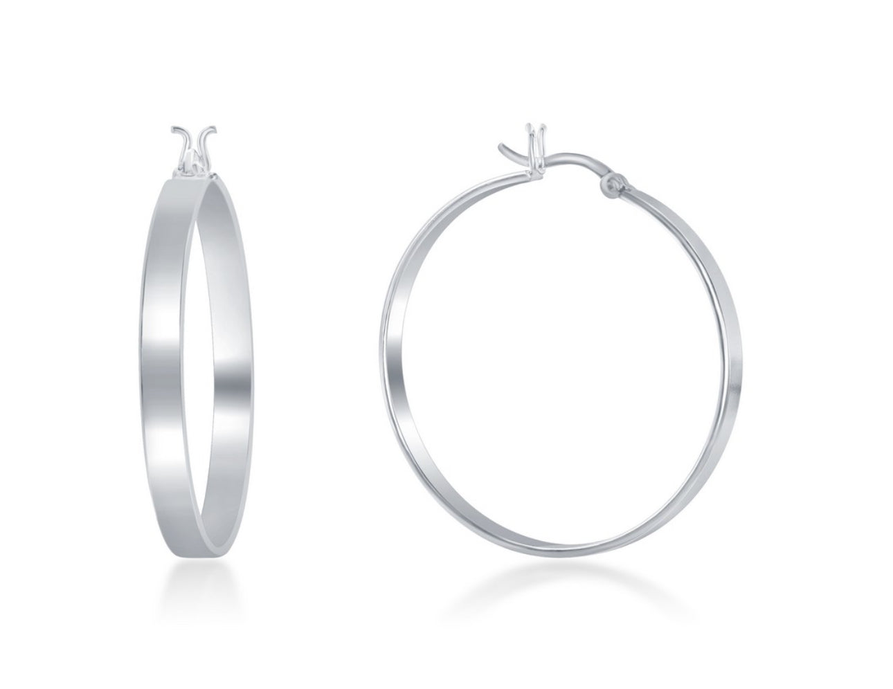 Sterling Silver Flat Earring