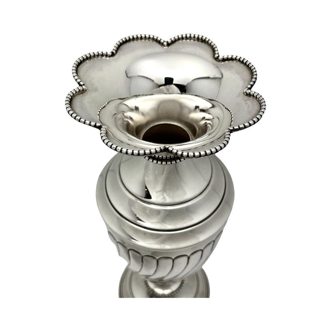 Sterling Silver Bead & Line Vase