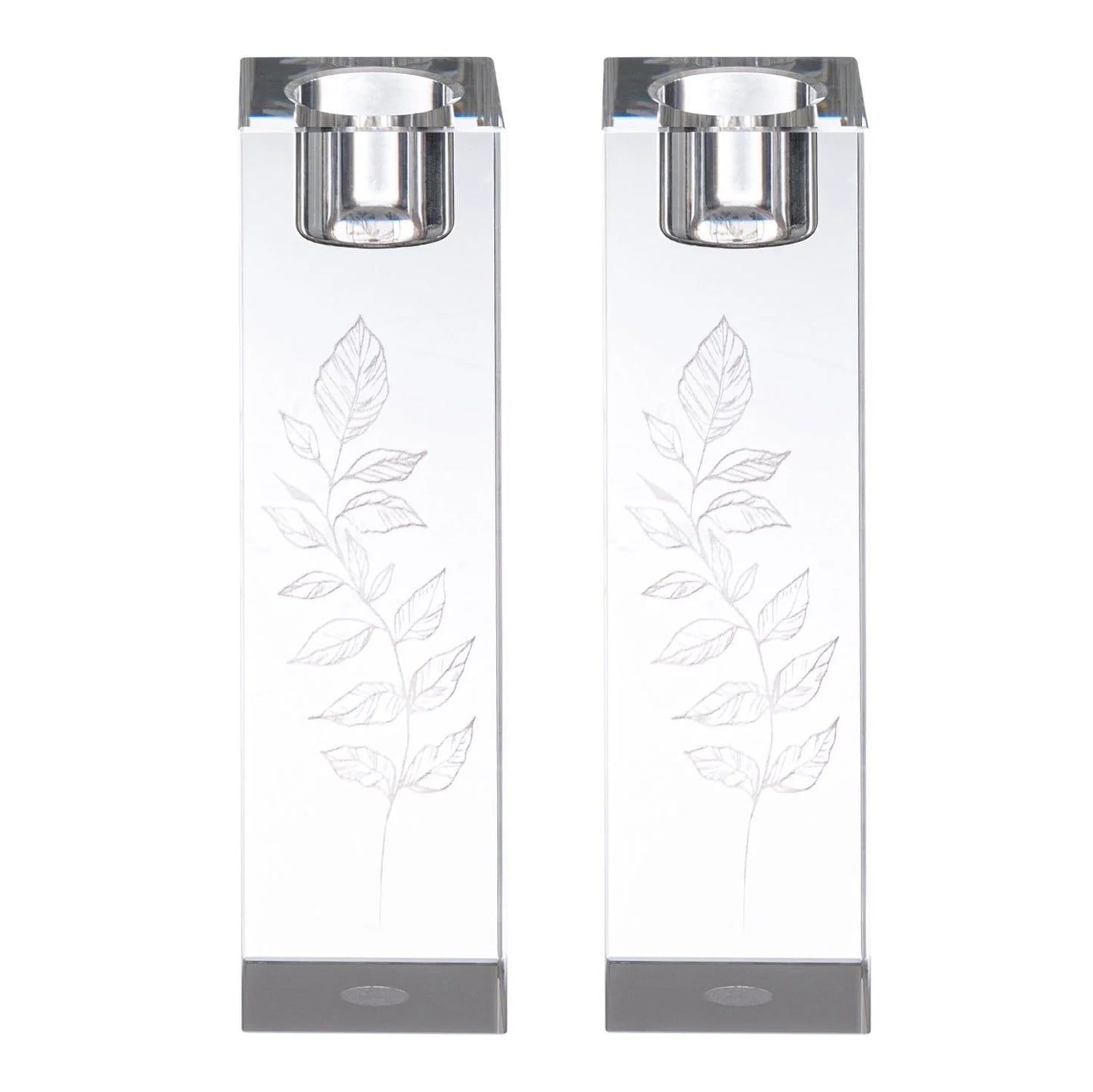 Engraved Crystal Candlesticks