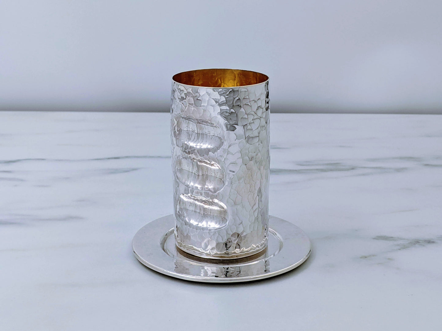 Hammered Kiddush Cup 'Fingers'