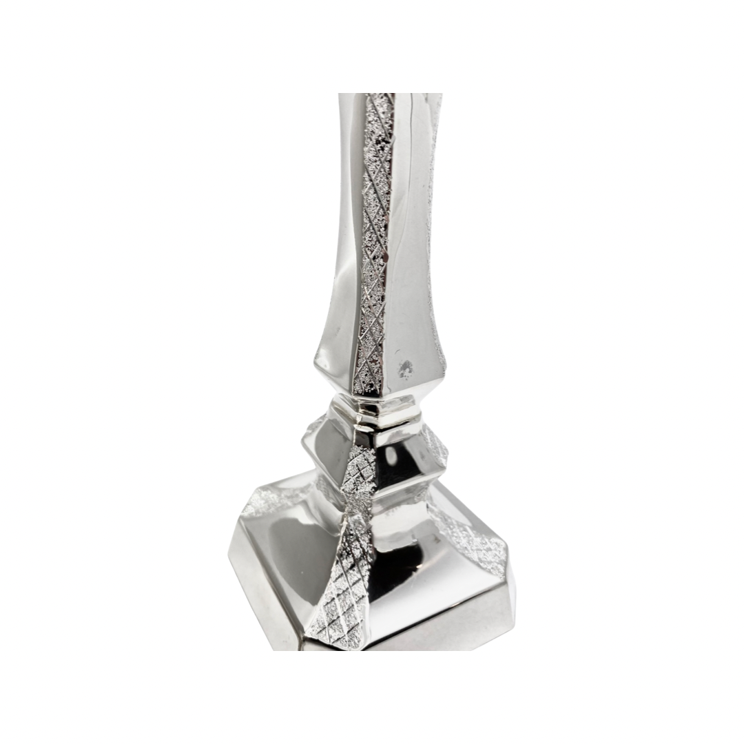 Square Base Mini Diamond Cut Candlesticks