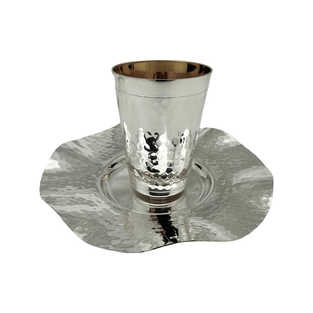 Hammered Kiddush Cup Set
