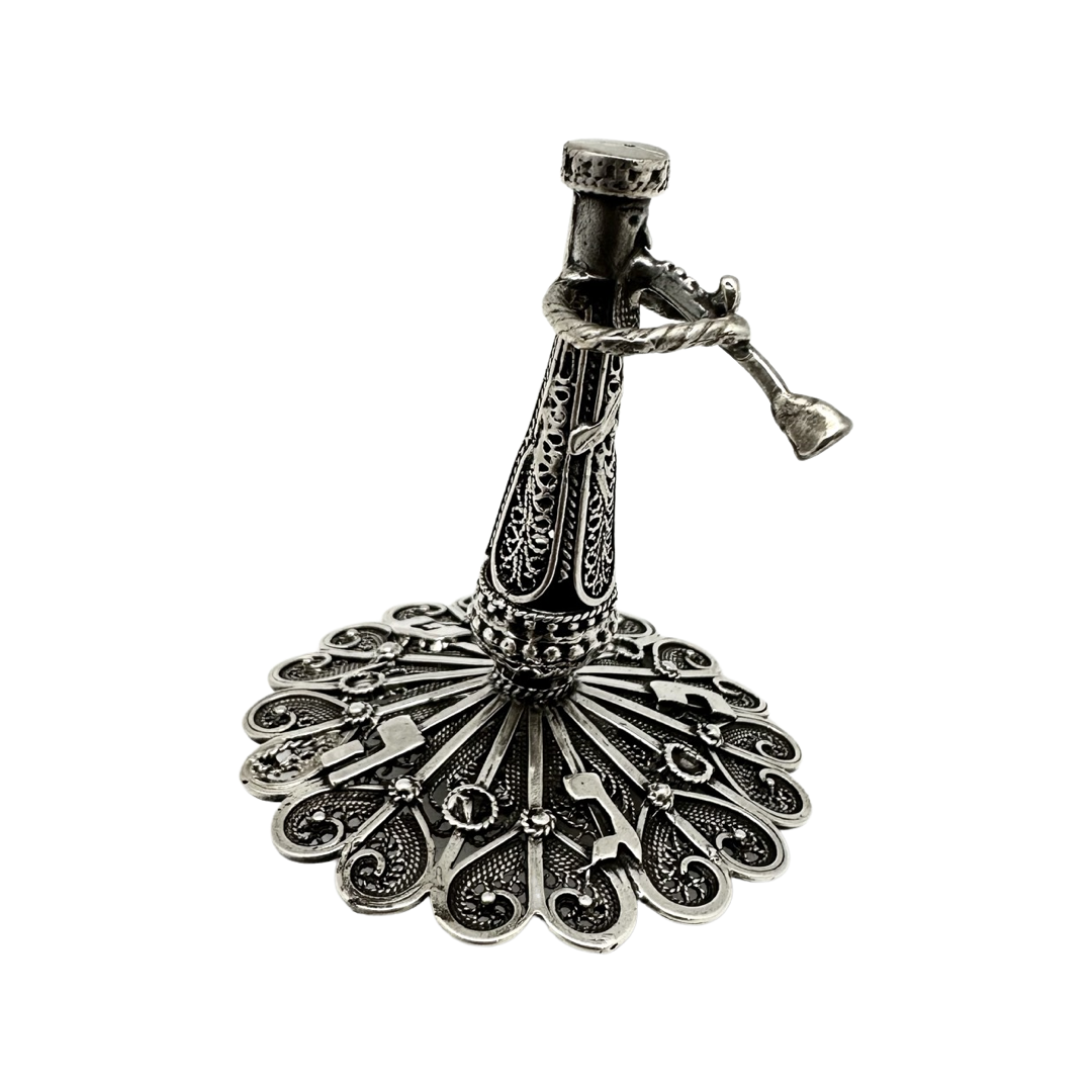 Sterling Silver Filigree Klezmer Dreidel