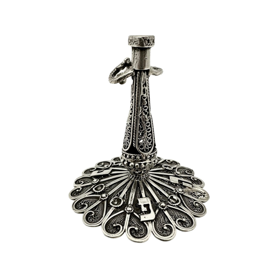 Sterling Silver Filigree Klezmer Dreidel