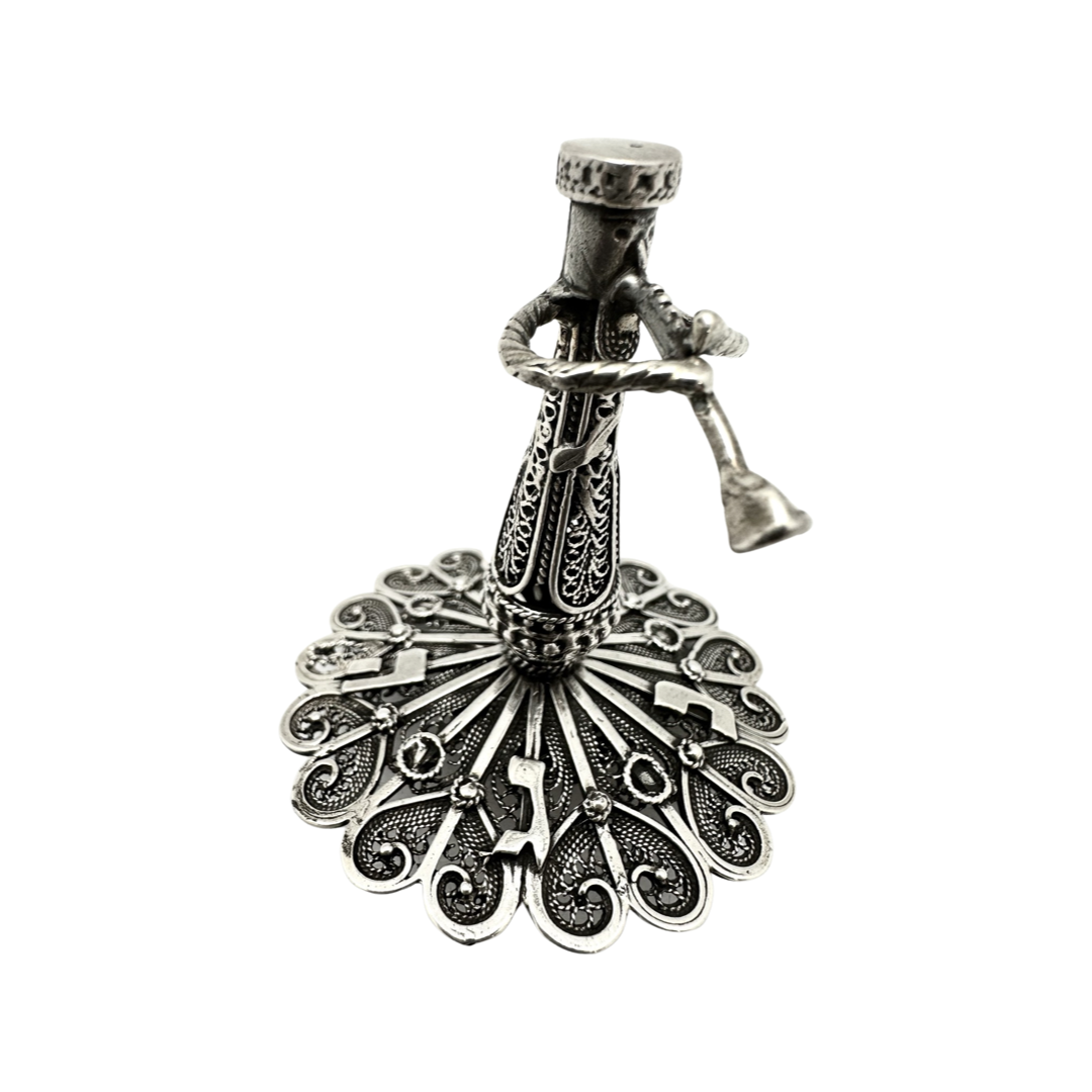 Sterling Silver Filigree Klezmer Dreidel