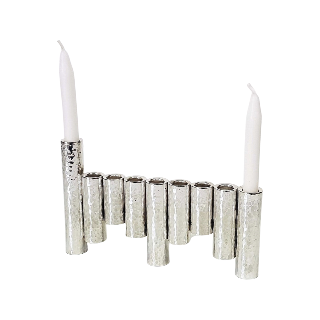 Hammered Tube Menorah