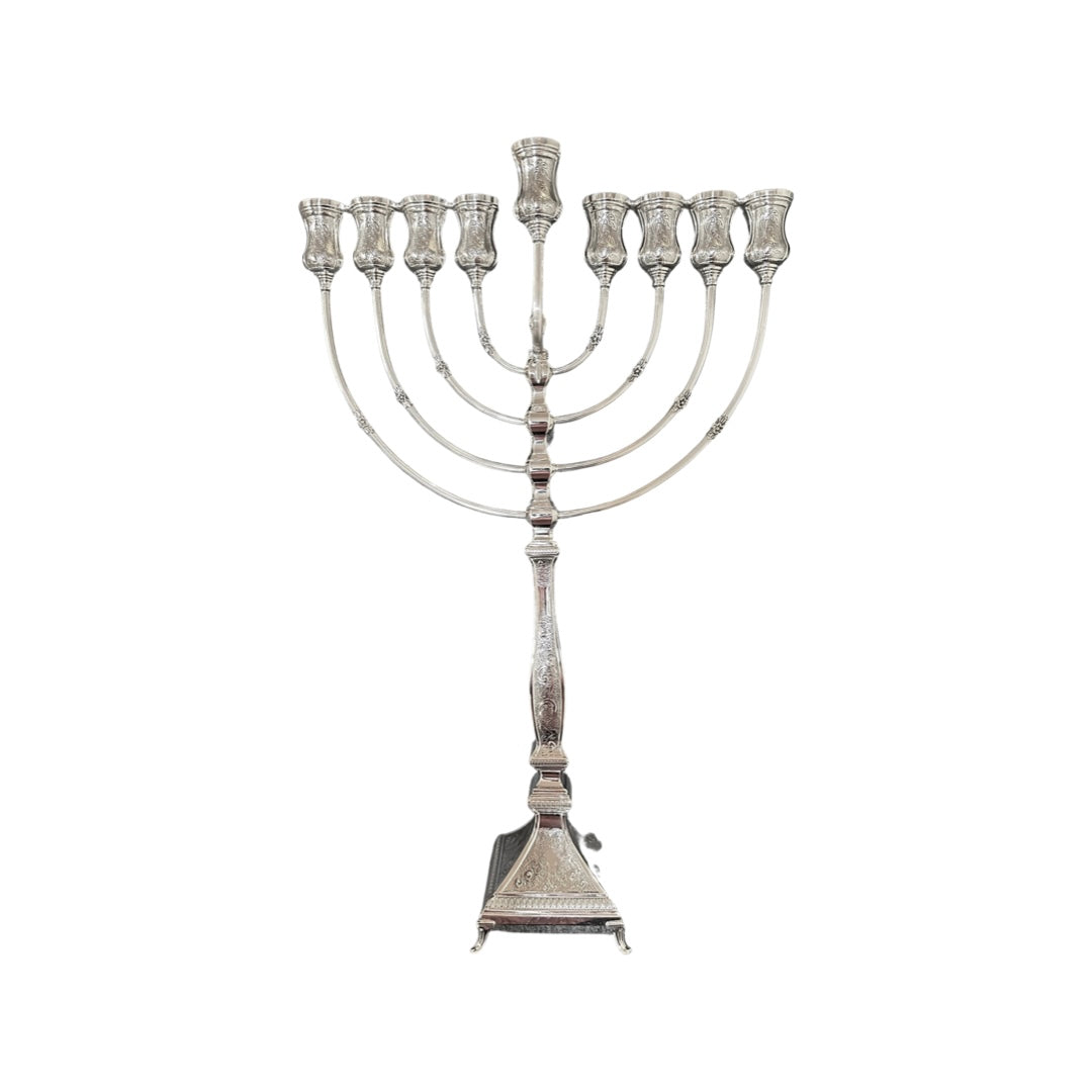 Sterling Silver Chasing Menorah