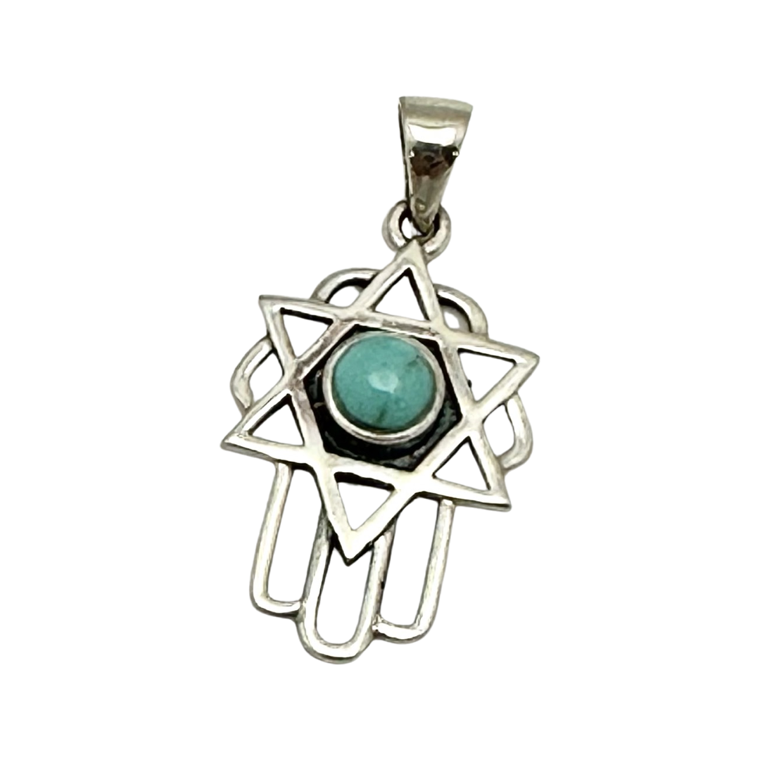 Hamsa/Star Pendant w/ Stone